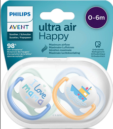 [40053] Avent Suc Ultra Air Happy 0-6M Boy Mam SCF080/01